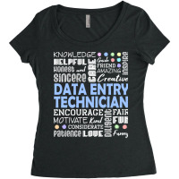 Data Entry Technician Love Words Vintage Women's Triblend Scoop T-shirt | Artistshot