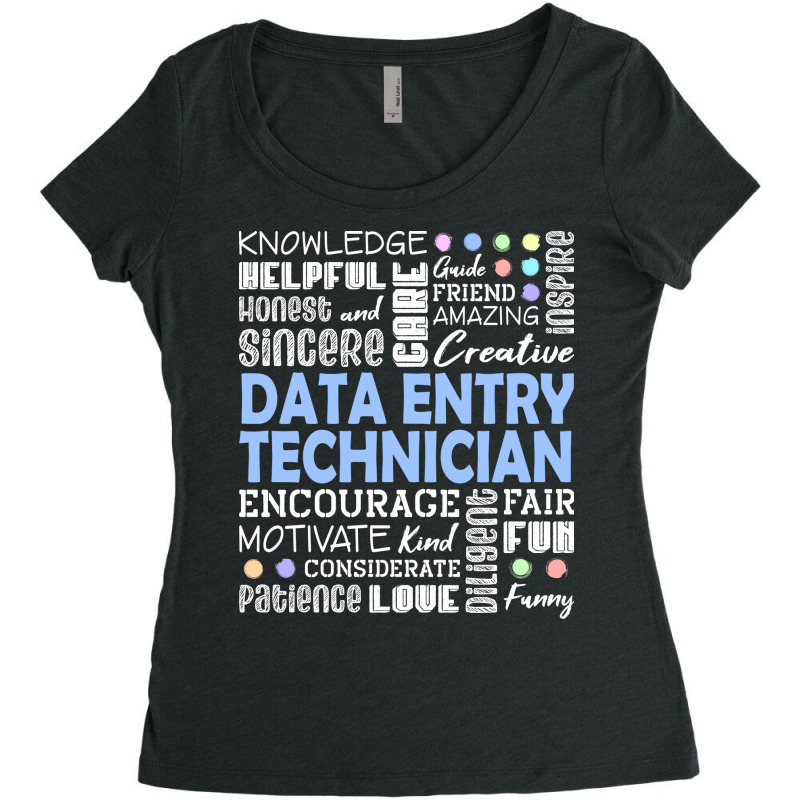 Data Entry Technician Love Words Vintage Women's Triblend Scoop T-shirt by aldorarifaze | Artistshot