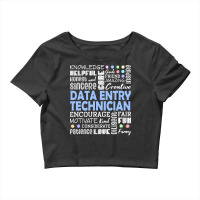 Data Entry Technician Love Words Vintage Crop Top | Artistshot