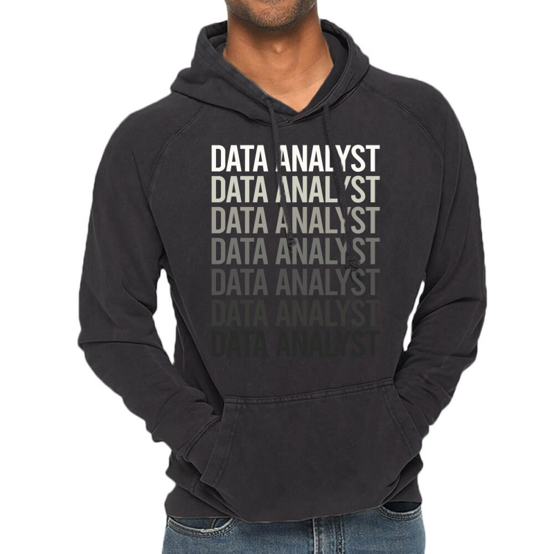 Gray Text Data Analyst Vintage Hoodie | Artistshot