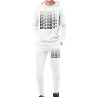 Gray Text Data Analyst Hoodie & Jogger Set | Artistshot