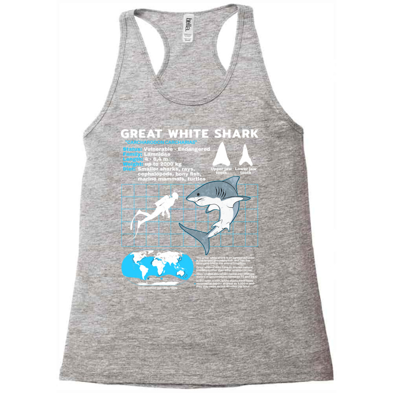 Great White Shark Fact Sheet Nature Racerback Tank by tuznipinoxk | Artistshot