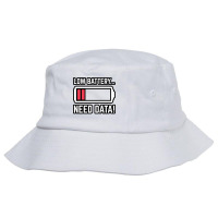 Low Battery Need Data Nostalgia Bucket Hat | Artistshot