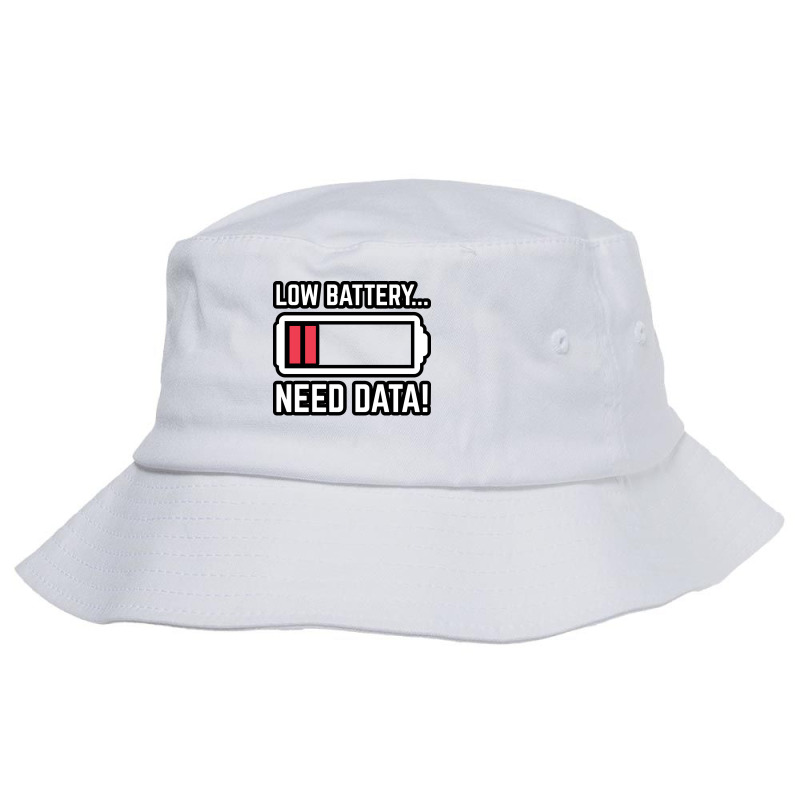 Low Battery Need Data Nostalgia Bucket Hat by saloteatyame0 | Artistshot