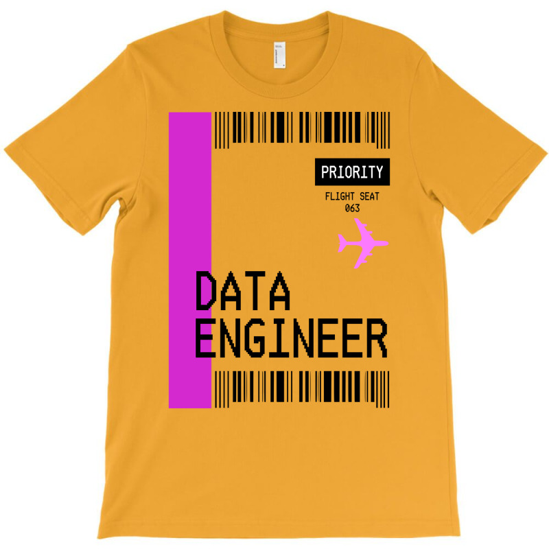 Plane Ticket Pocket Design Data Engineer Retro T-shirt | Artistshot