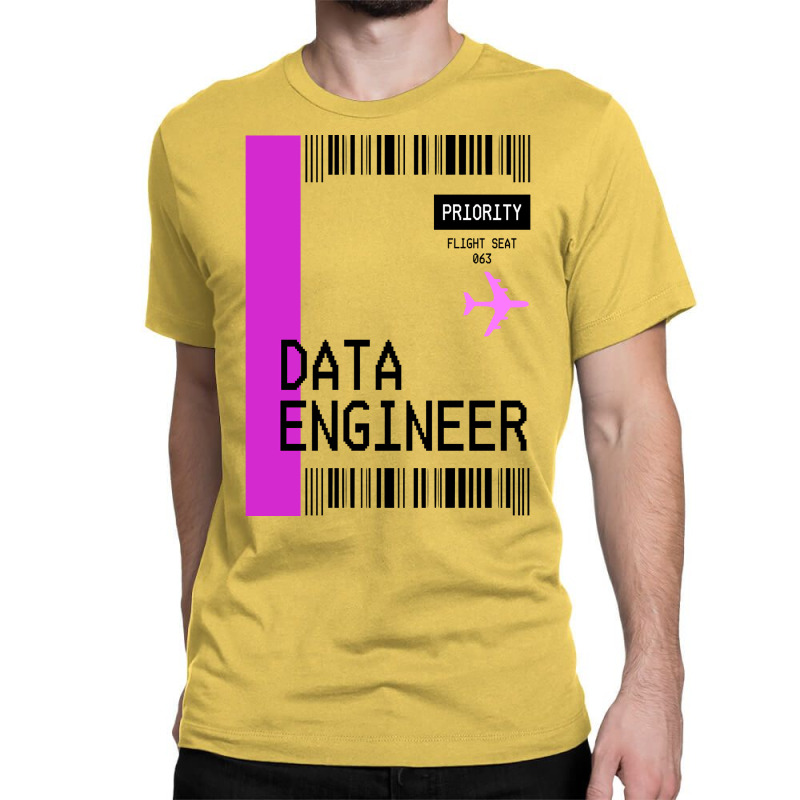 Plane Ticket Pocket Design Data Engineer Retro Classic T-shirt | Artistshot