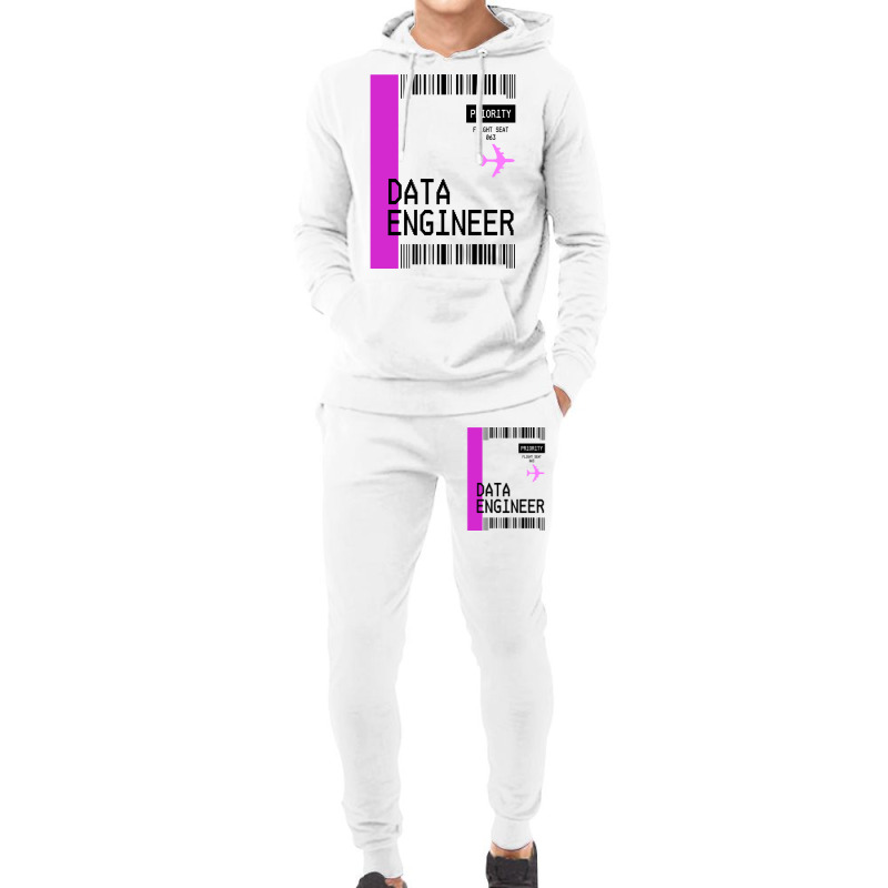 Plane Ticket Pocket Design Data Engineer Retro Hoodie & Jogger Set | Artistshot