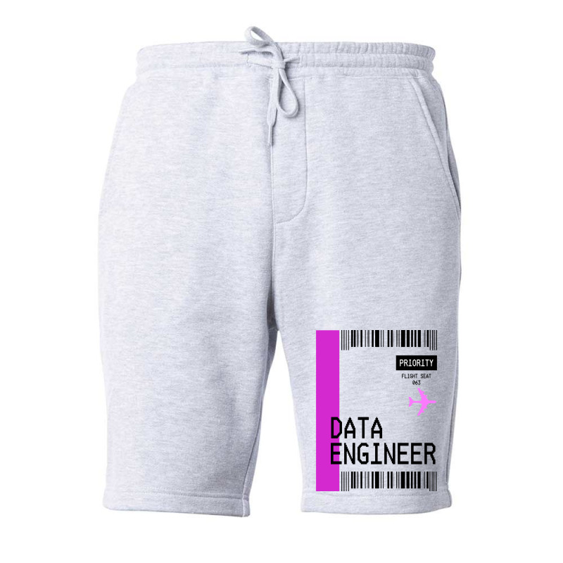 Plane Ticket Pocket Design Data Engineer Retro Fleece Short | Artistshot