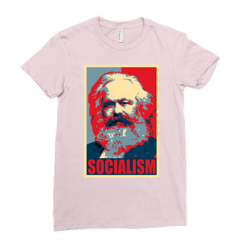 Karl Marx Socialism Propaganda Pop Art Ladies Fitted T-Shirt by tonchibenaja | Artistshot