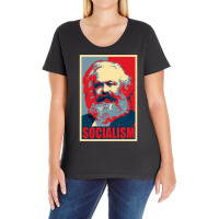 Karl Marx Socialism Propaganda Pop Art Ladies Curvy T-shirt | Artistshot