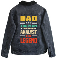 Data Analytics Data Engineering Funny Father Data Unisex Sherpa-lined Denim Jacket | Artistshot