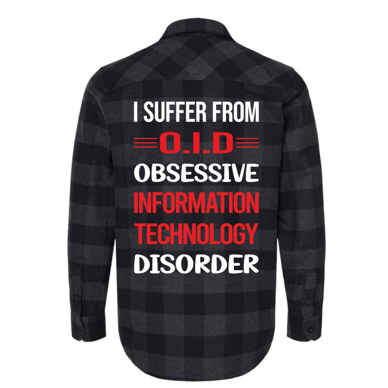 Funny Obsessive 01 Information Technology Red Flannel Shirt | Artistshot