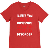 Funny Obsessive 01 Information Technology Red V-neck Tee | Artistshot