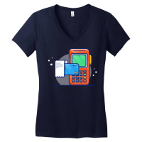 Electronic Data Capture Receipt And Bank Card Cart Women's V-neck T-shirt | Artistshot