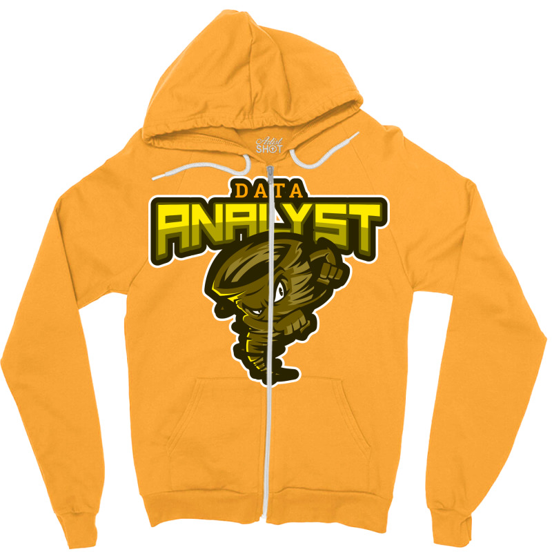 Furious Data Analyst Yellow Zipper Hoodie | Artistshot