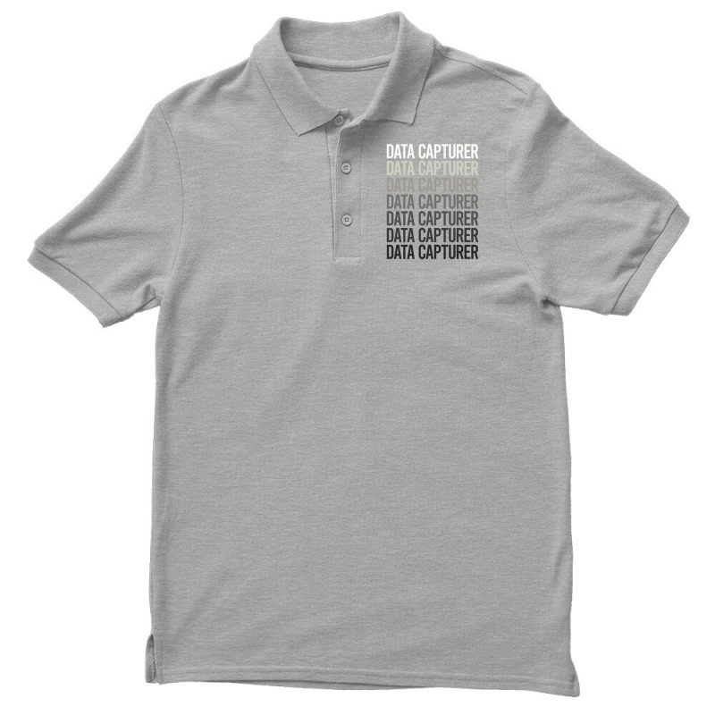 Gray Text Data Capturer Men's Polo Shirt by onkeimbomat | Artistshot