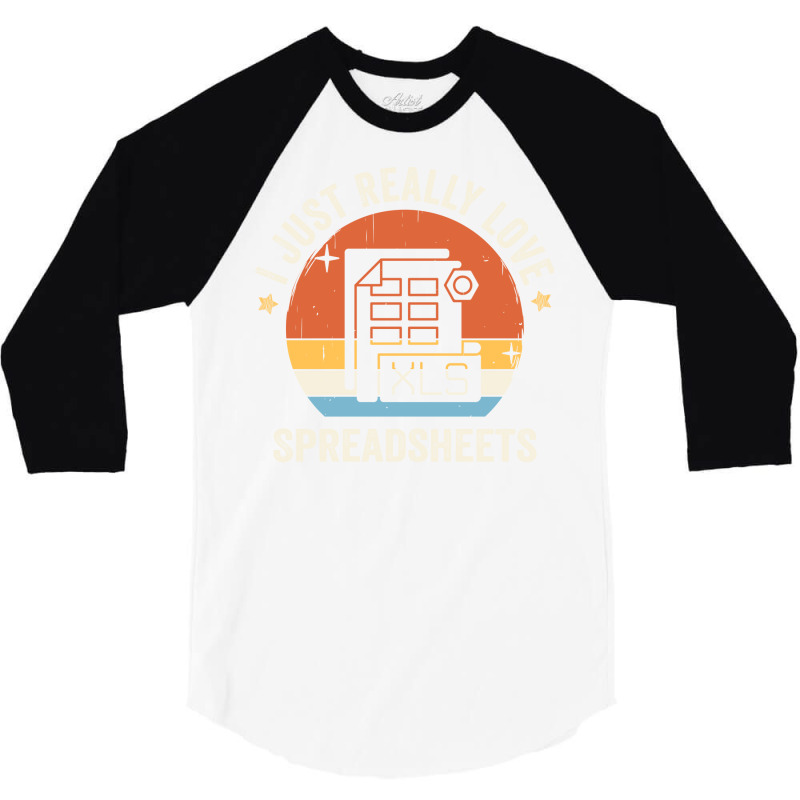 I Just Really Love Spreadsheets 80s Retro Vintage 3/4 Sleeve Shirt | Artistshot