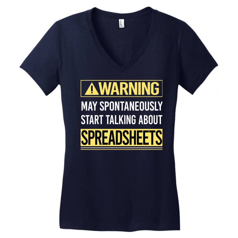 Warning About Spreadsheet Spreadsheets Cool Women's V-Neck T-Shirt by qeshicefav | Artistshot