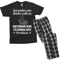 Funny Wine Drinker Information Technology Aestheti Men's T-shirt Pajama Set | Artistshot