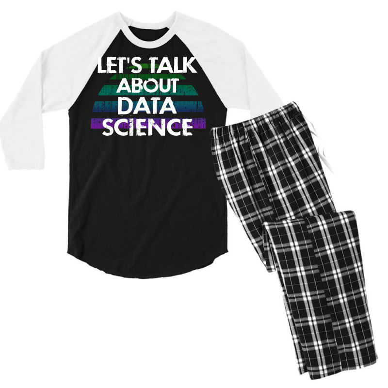 Lets Talk About Data Science Data Analysis Funny Q Men's 3/4 Sleeve Pajama Set | Artistshot