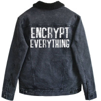 Internet Security Quotes Girl Unisex Sherpa-lined Denim Jacket | Artistshot