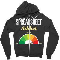 Funny Addict Spreadsheet Spreadsheets Cute Zipper Hoodie | Artistshot