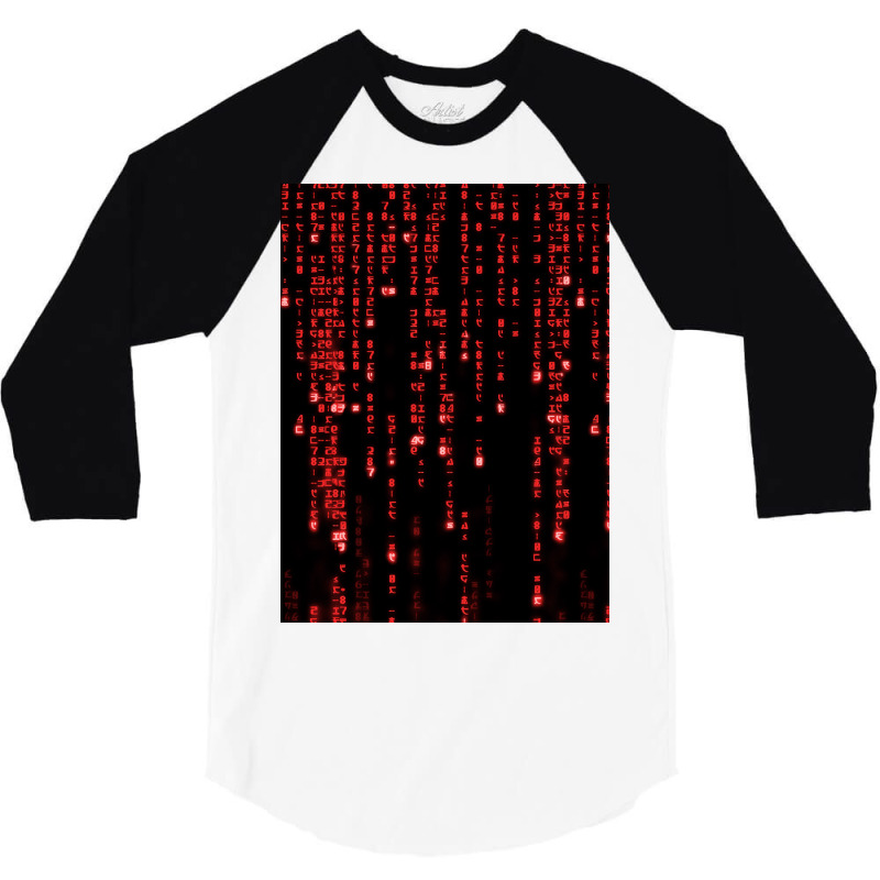 The Red Matrix Code 3/4 Sleeve Shirt by ceceliodalisc | Artistshot