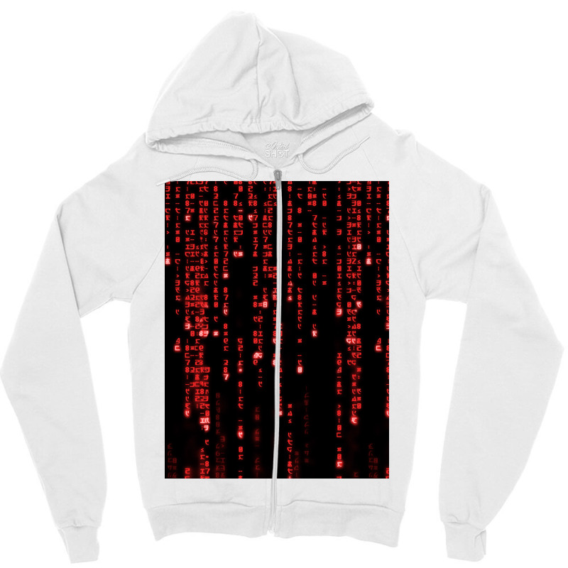 The Red Matrix Code Zipper Hoodie by ceceliodalisc | Artistshot