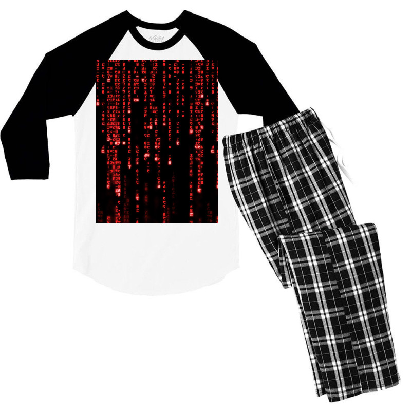 The Red Matrix Code Men's 3/4 Sleeve Pajama Set by ceceliodalisc | Artistshot