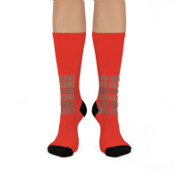 Gray Text Art Data Science Red Crew Socks | Artistshot