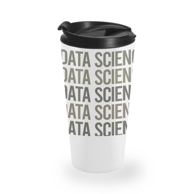 Gray Text Art Data Science Red Travel Mug | Artistshot