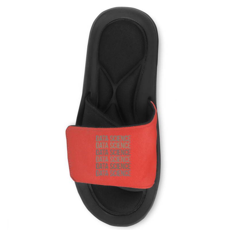 Gray Text Art Data Science Red Slide Sandal | Artistshot