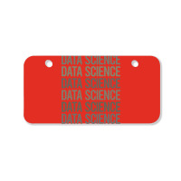 Gray Text Art Data Science Red Bicycle License Plate | Artistshot