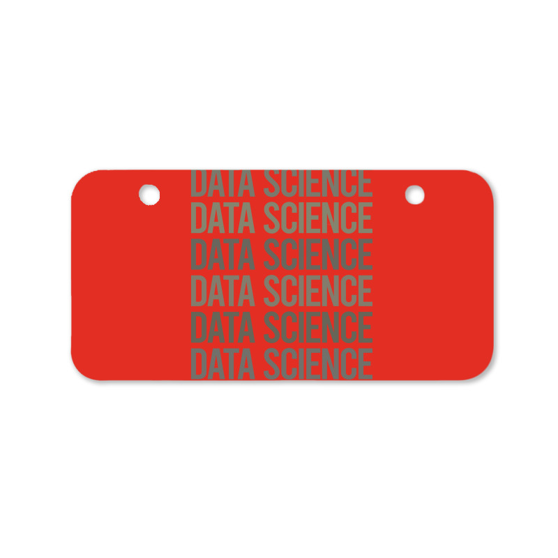 Gray Text Art Data Science Red Bicycle License Plate | Artistshot