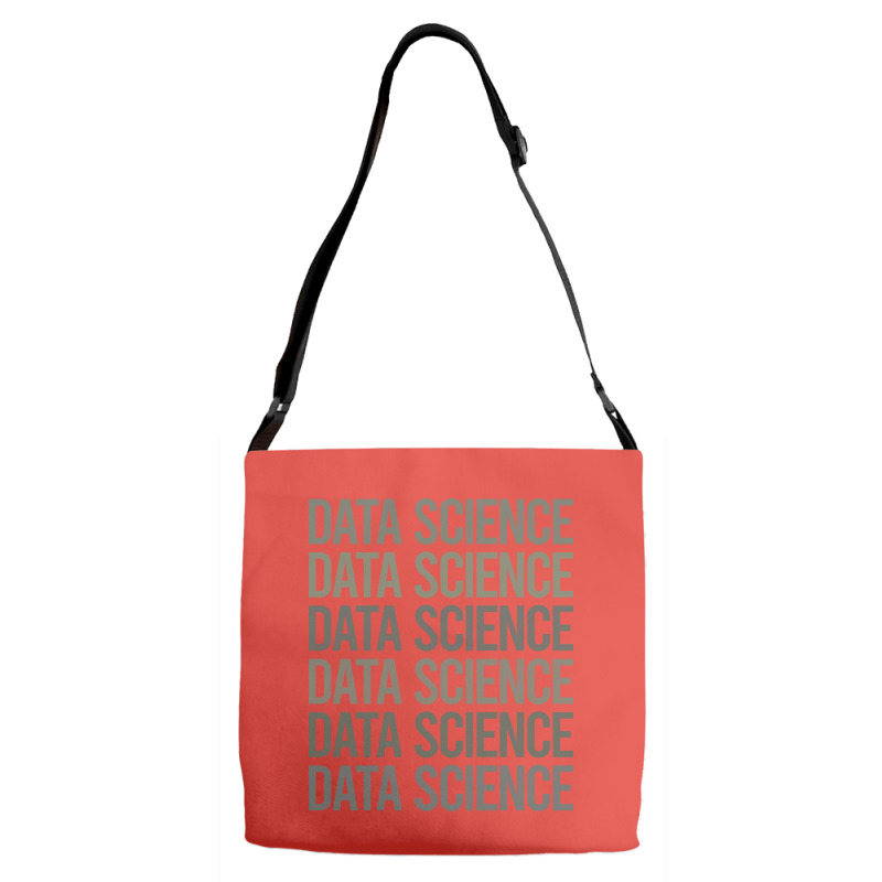 Gray Text Art Data Science Red Adjustable Strap Totes | Artistshot