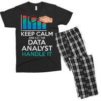 Keep Calm And Let The Data Analyst Handle It Retro Men's T-shirt Pajama Set | Artistshot