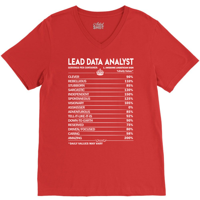 Lead Data Analyst T  Lead Data Analyst Factors Dai V-neck Tee | Artistshot