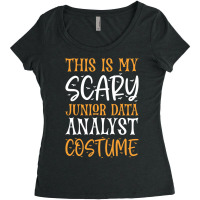 This Is My Scary Junior Data Analyst Costume Red Women's Triblend Scoop T-shirt | Artistshot