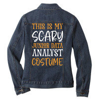 This Is My Scary Junior Data Analyst Costume Red Ladies Denim Jacket | Artistshot