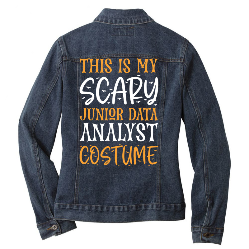 This Is My Scary Junior Data Analyst Costume Red Ladies Denim Jacket by leivazglejdig | Artistshot