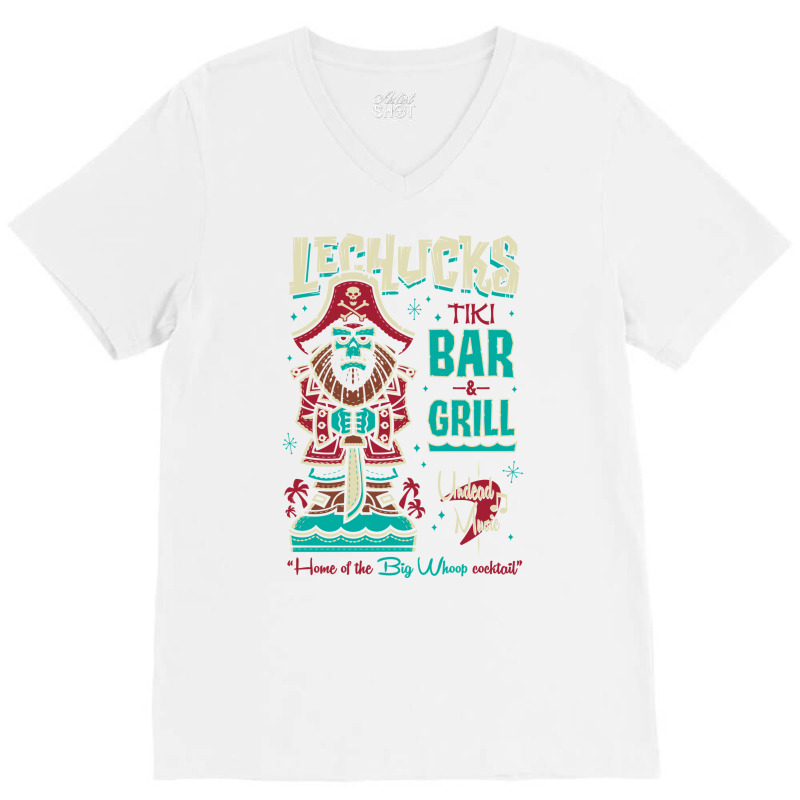 Lechucks Tiki Bar   Monkey Island   Retro Video Ga V-Neck Tee by eventslumjac | Artistshot