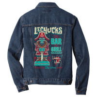 Lechucks Tiki Bar   Monkey Island   Retro Video Ga Men Denim Jacket | Artistshot