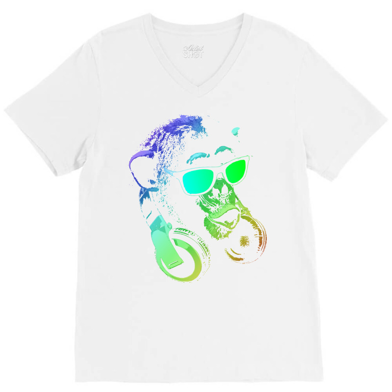 Monkey Dj Music   Funny And Cool V-neck Tee | Artistshot