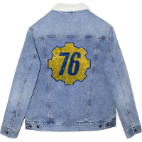 Vault 76   Distressed Unisex Sherpa-lined Denim Jacket | Artistshot