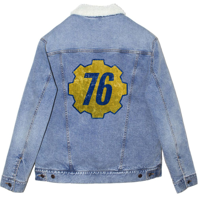 Vault 76   Distressed Unisex Sherpa-Lined Denim Jacket by koorenayoubq | Artistshot