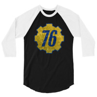 Vault 76   Distressed 3/4 Sleeve Shirt | Artistshot