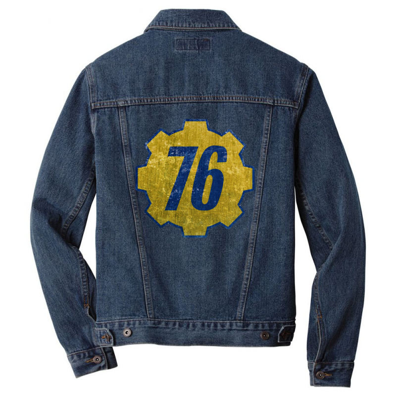 Vault 76   Distressed Men Denim Jacket by koorenayoubq | Artistshot