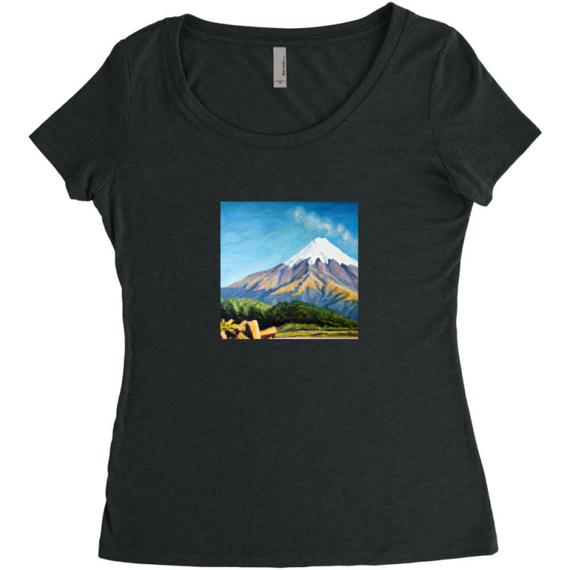 Taranaki Sunrise In Winter   2022 New Zealand Prin Women's Triblend Scoop T-shirt by zoenenrexo | Artistshot