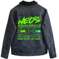 Neo's Hacking Services Unisex Sherpa-lined Denim Jacket | Artistshot