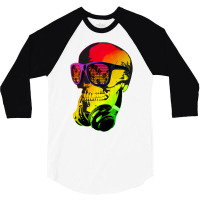 Music Skull   Cool Funny Headphones Dj 1 3/4 Sleeve Shirt | Artistshot